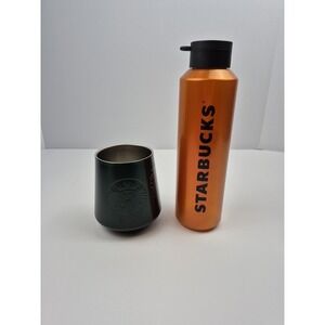 Lot 2 Starbucks 24oz Orange Shaker Bottle & 12oz 2023 Green Latte Mug w/ Tags‎